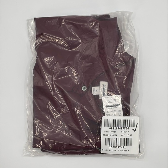J Crew Factory Drapey satin button-up top in Vintage Burgundy size M NWT BV927 - Picture 11 of 12